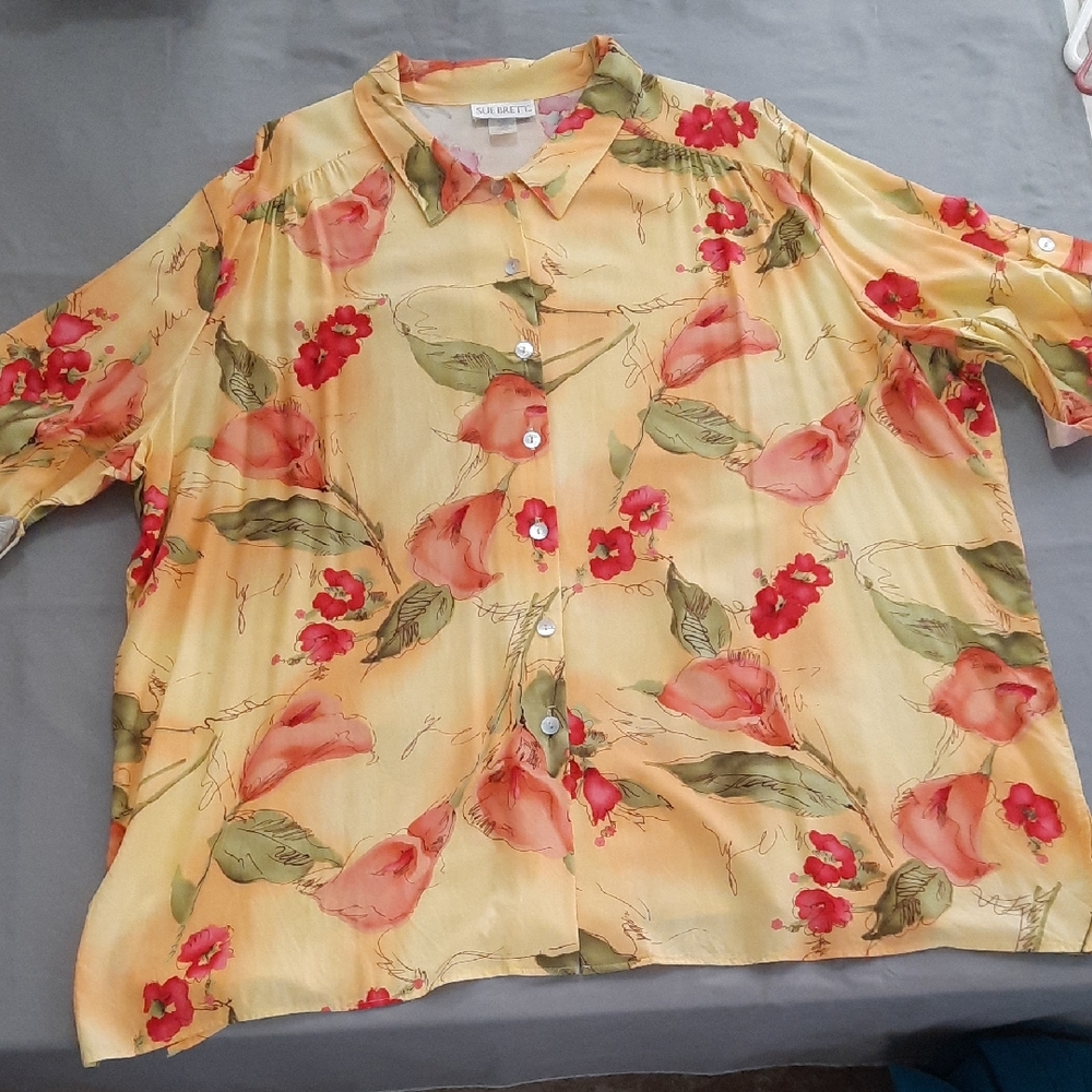 Sue Brett Floral Blouse - Size 3X